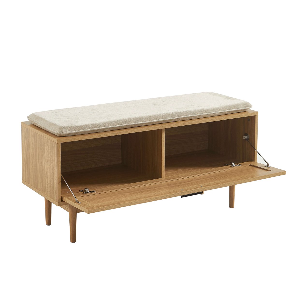 Banc à chaussures cannage 1 porte AMANA chêne clair, BAÏTA