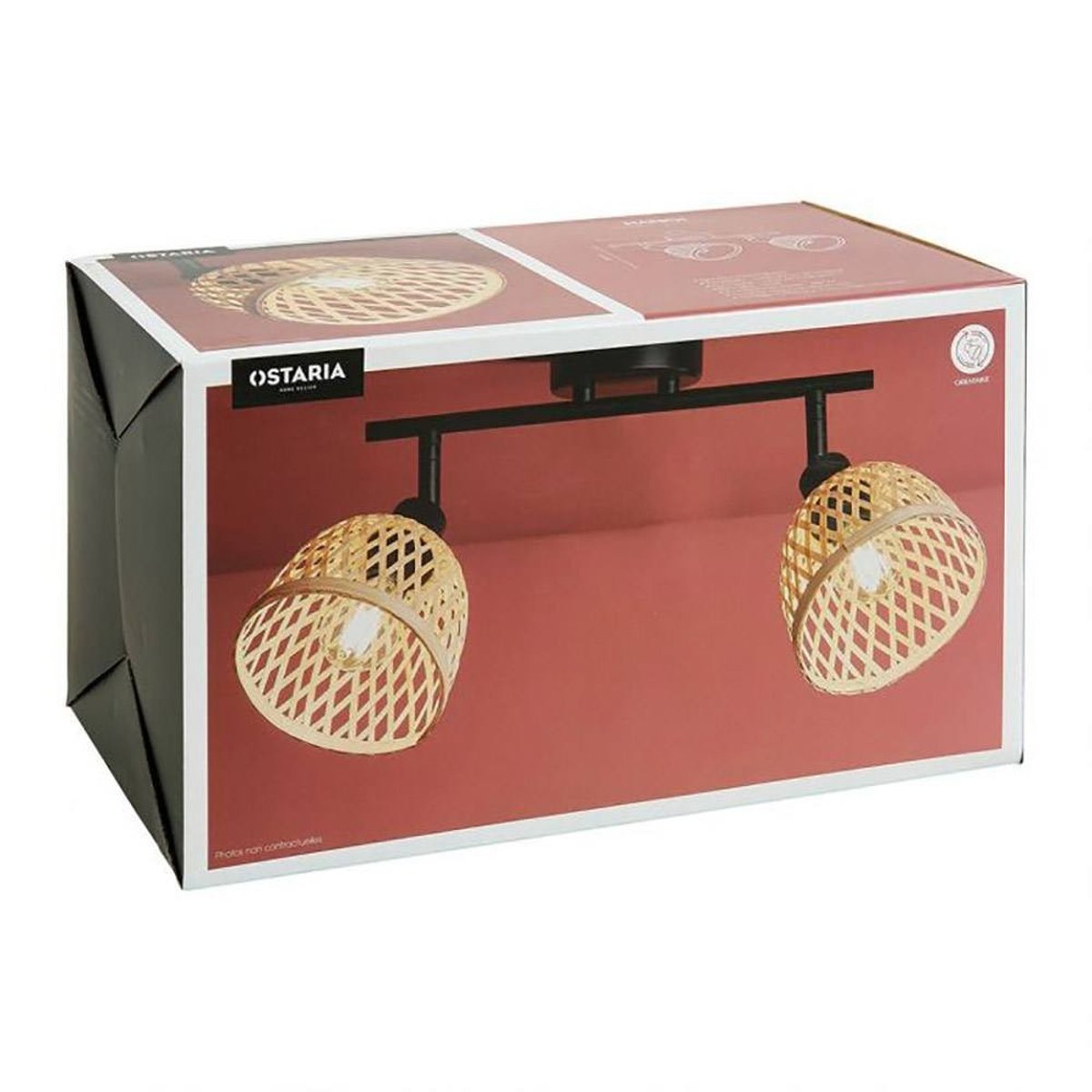 Rampe 2 spots bambou Hanoi beige, DECORATIE