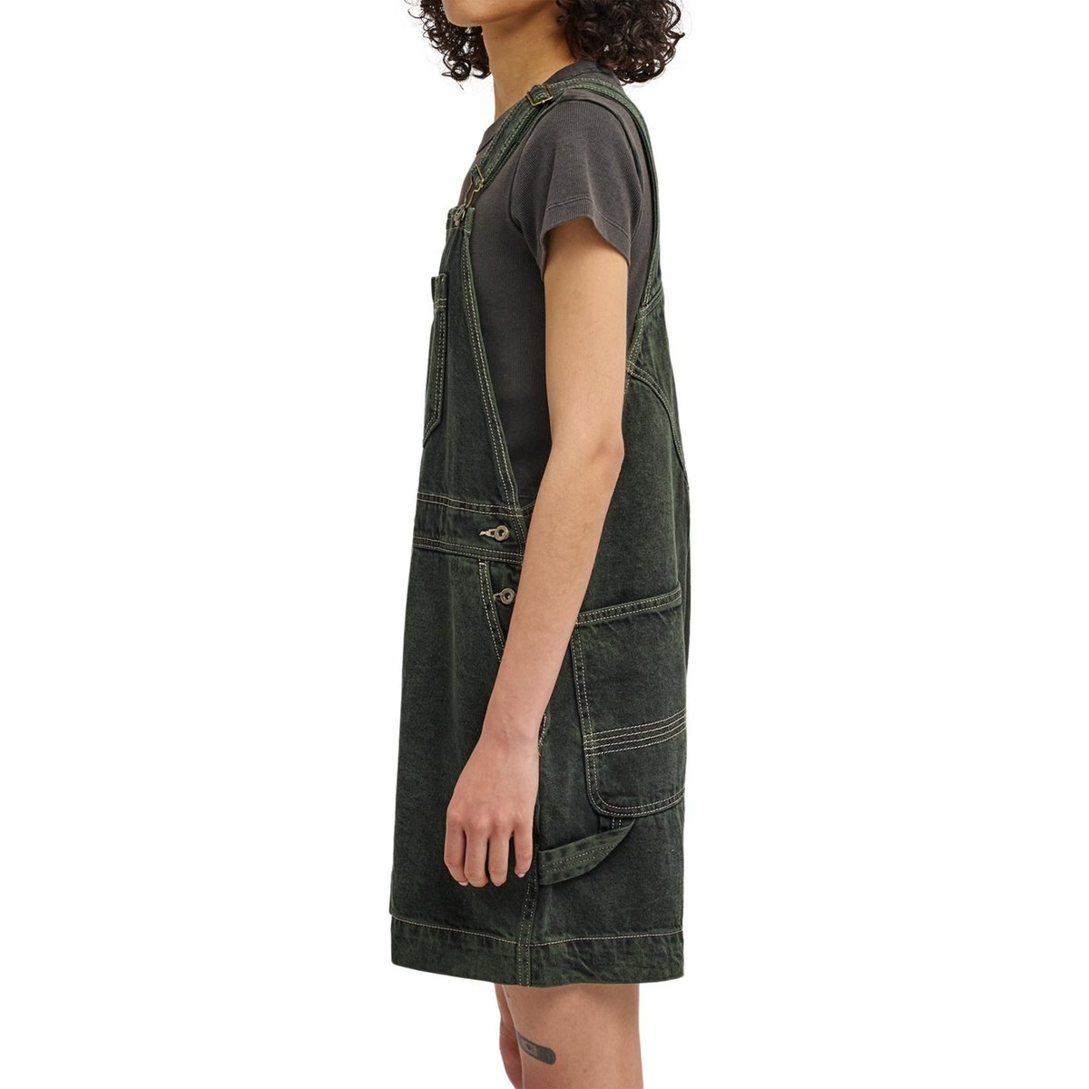 Salopette courte DUNGAREE WK vert black green tint, ELEMENT