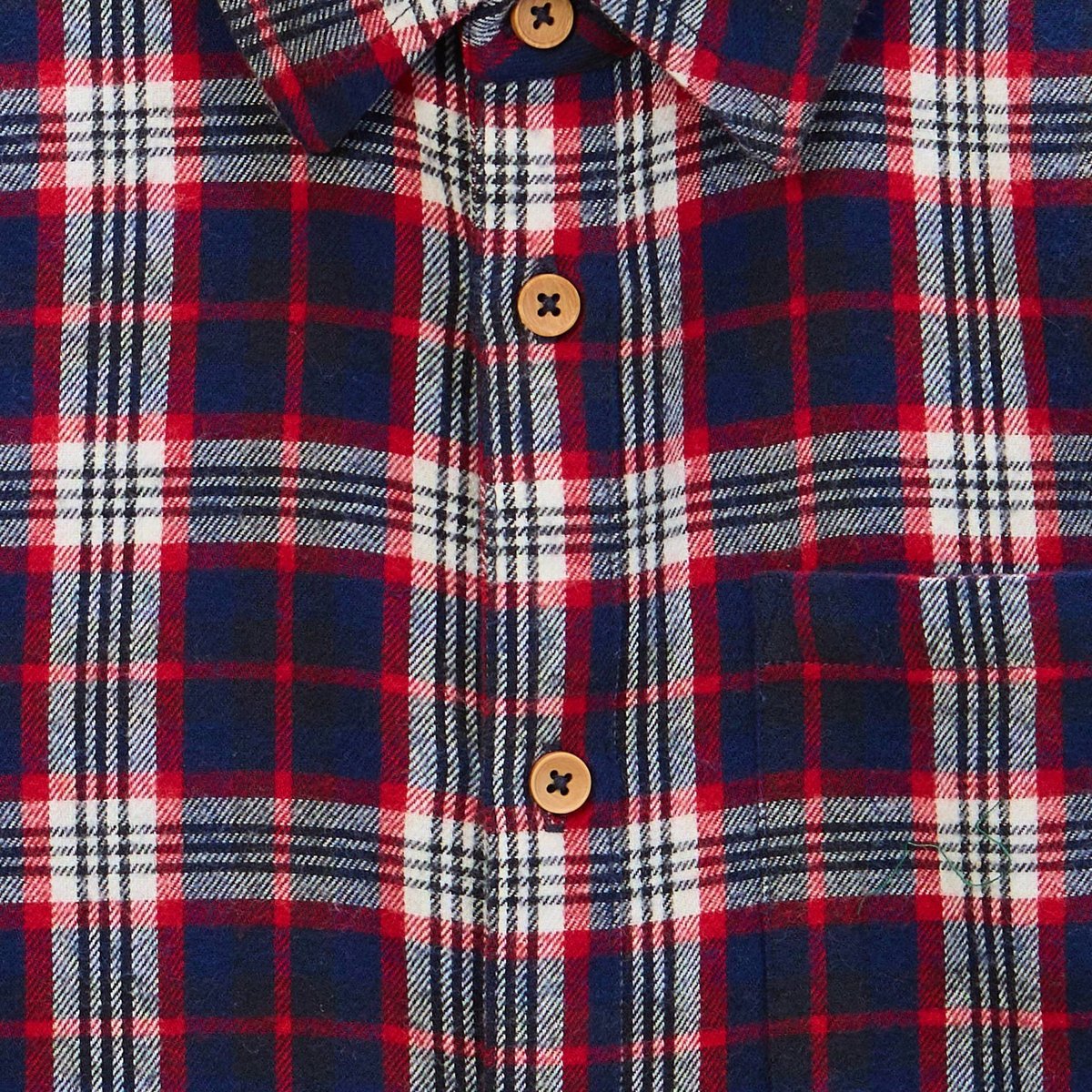Chemise à carreaux en flanelle de coton BIO GOTS ombre bleue, MONOPRIX