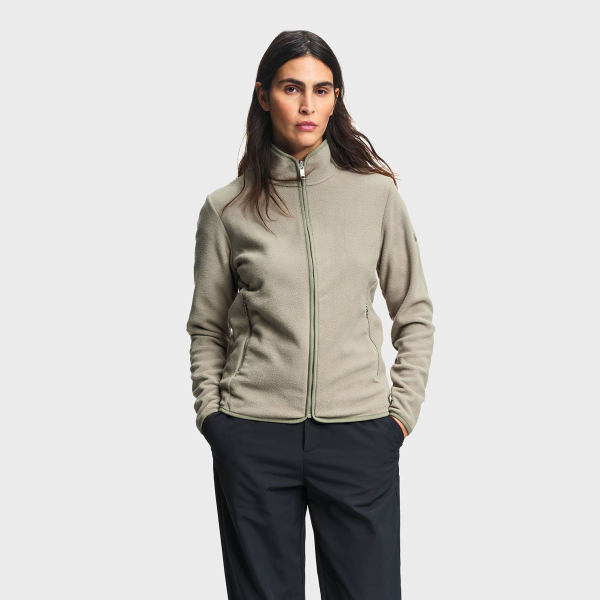 Veste polaire col montant fermeture éclair T-KIT amande, AIGLE