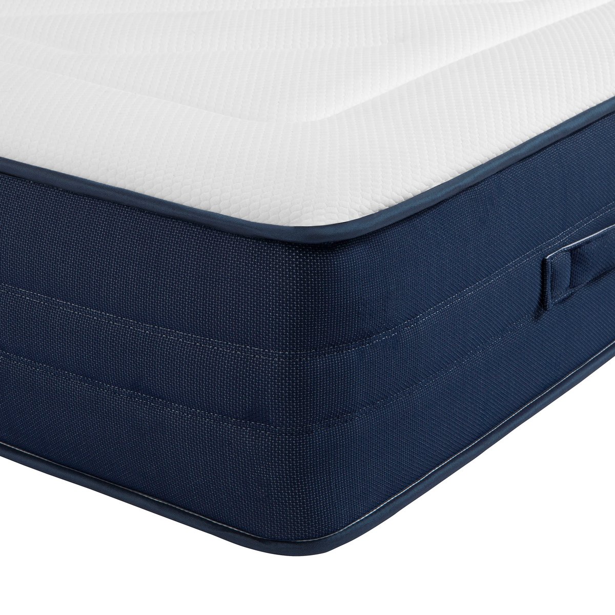 Ensemble matelas ressorts, latex et mémoire de forme, sommier Constellation et pieds Rêve 700 blanc, SOMEO