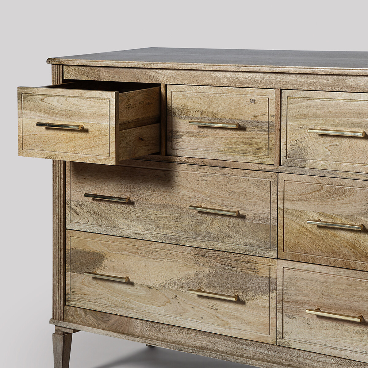 Claudine Mango Wood 8 Drawer Chest Of Drawers light wood, SWOON