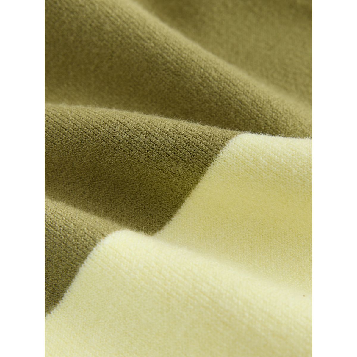 Pull doux à manches longues et col polo col en jean à rayures vert citron, NEXT