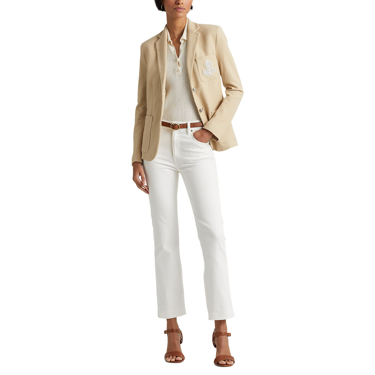 Veste blazer coupe droite ANFISA beige clair, LAUREN RALPH LAUREN