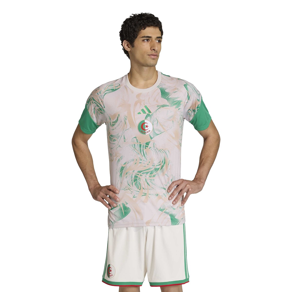Aufwärmshirt Home Algerien, Weltmeisterschaft 2026 beige, adidas Performance