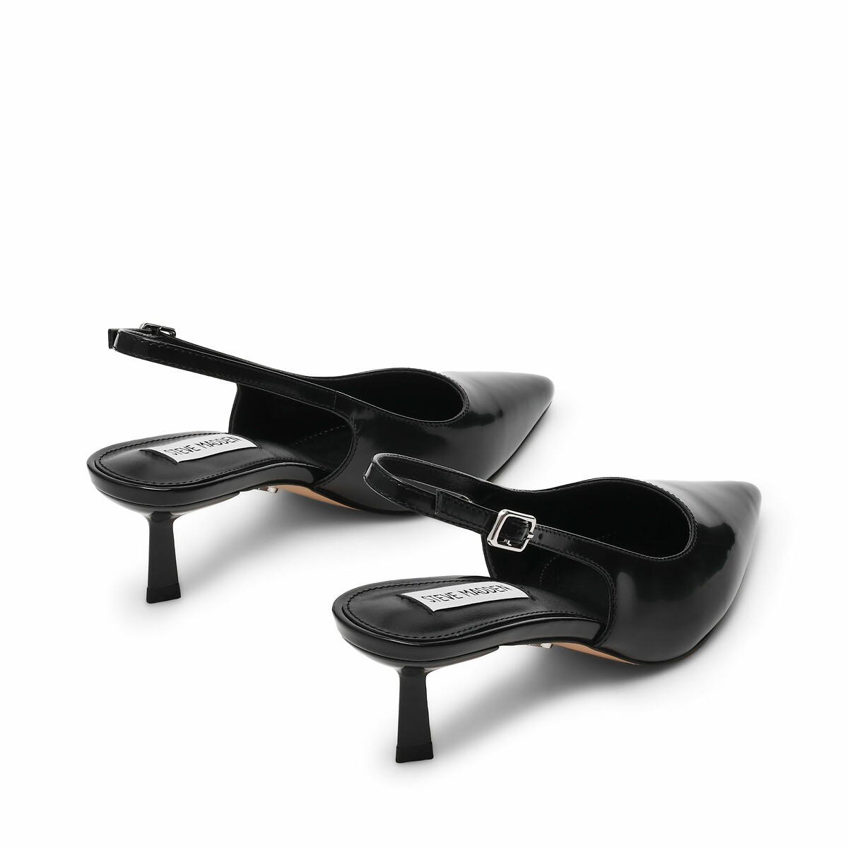 Korra Pointed Slingback Heels in Leather black, STEVE MADDEN