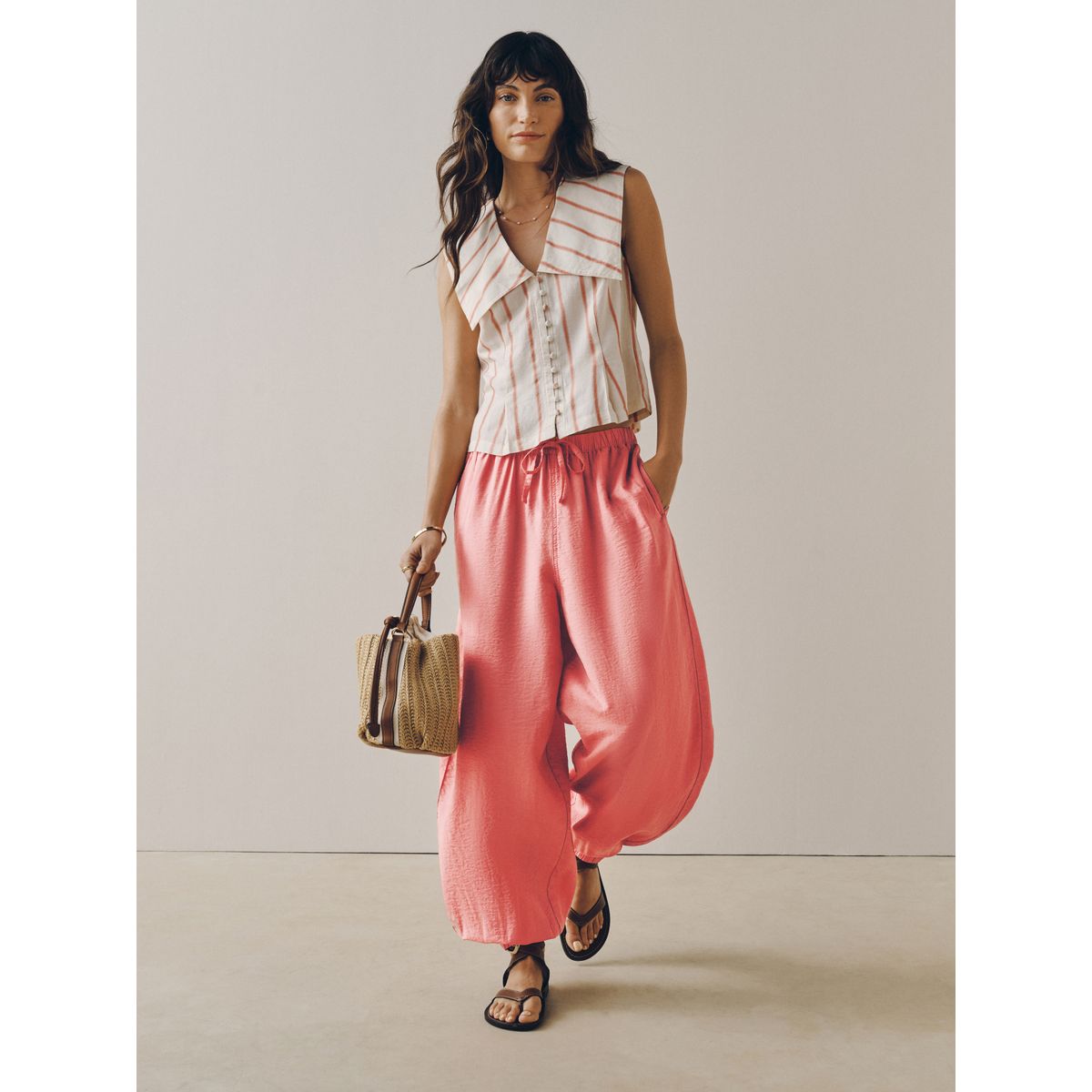 Pantalon bouffant rose délavé, NEXT