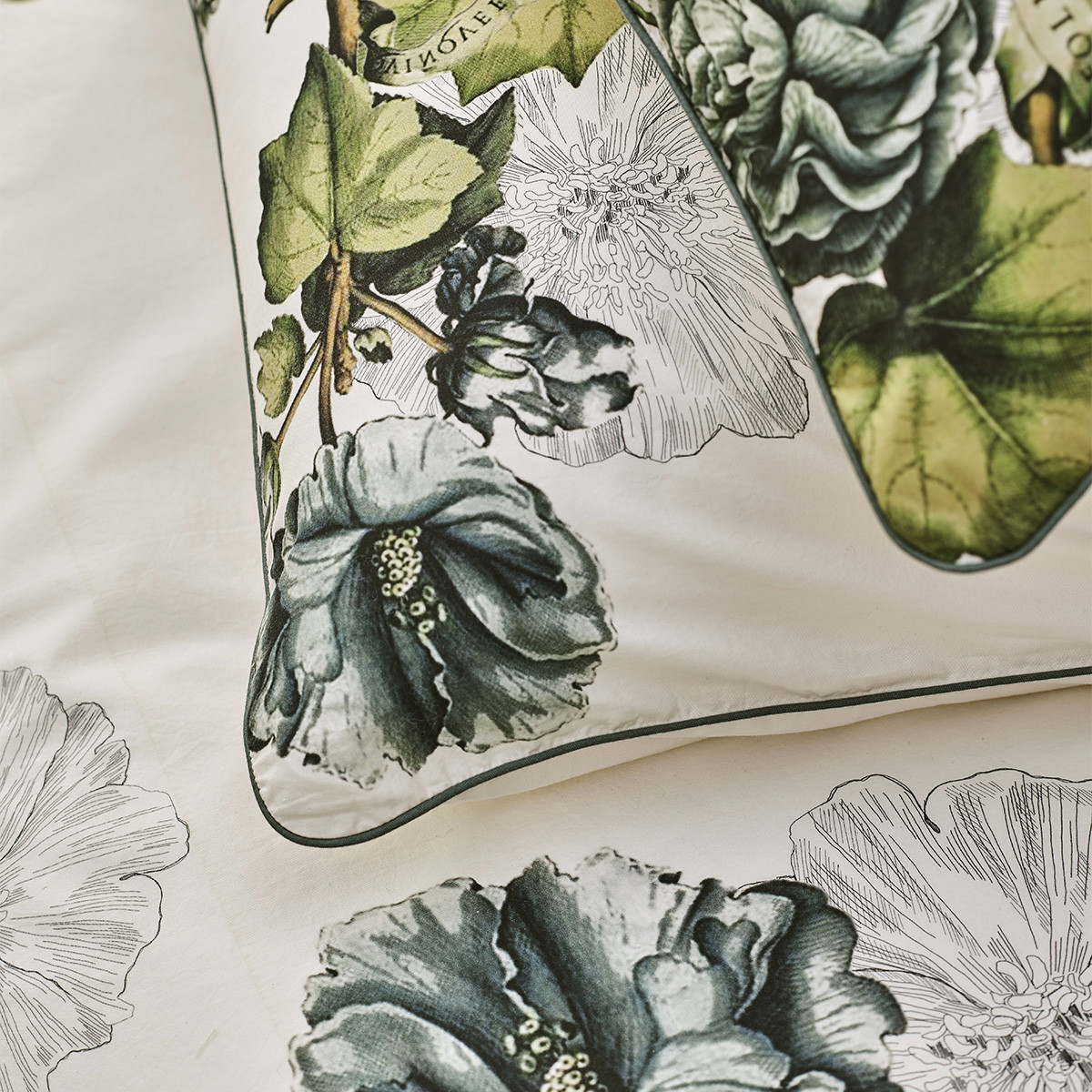 Taie d'oreiller percale de coton lavé GIARDINO naturel, GARNIER THIEBAUT