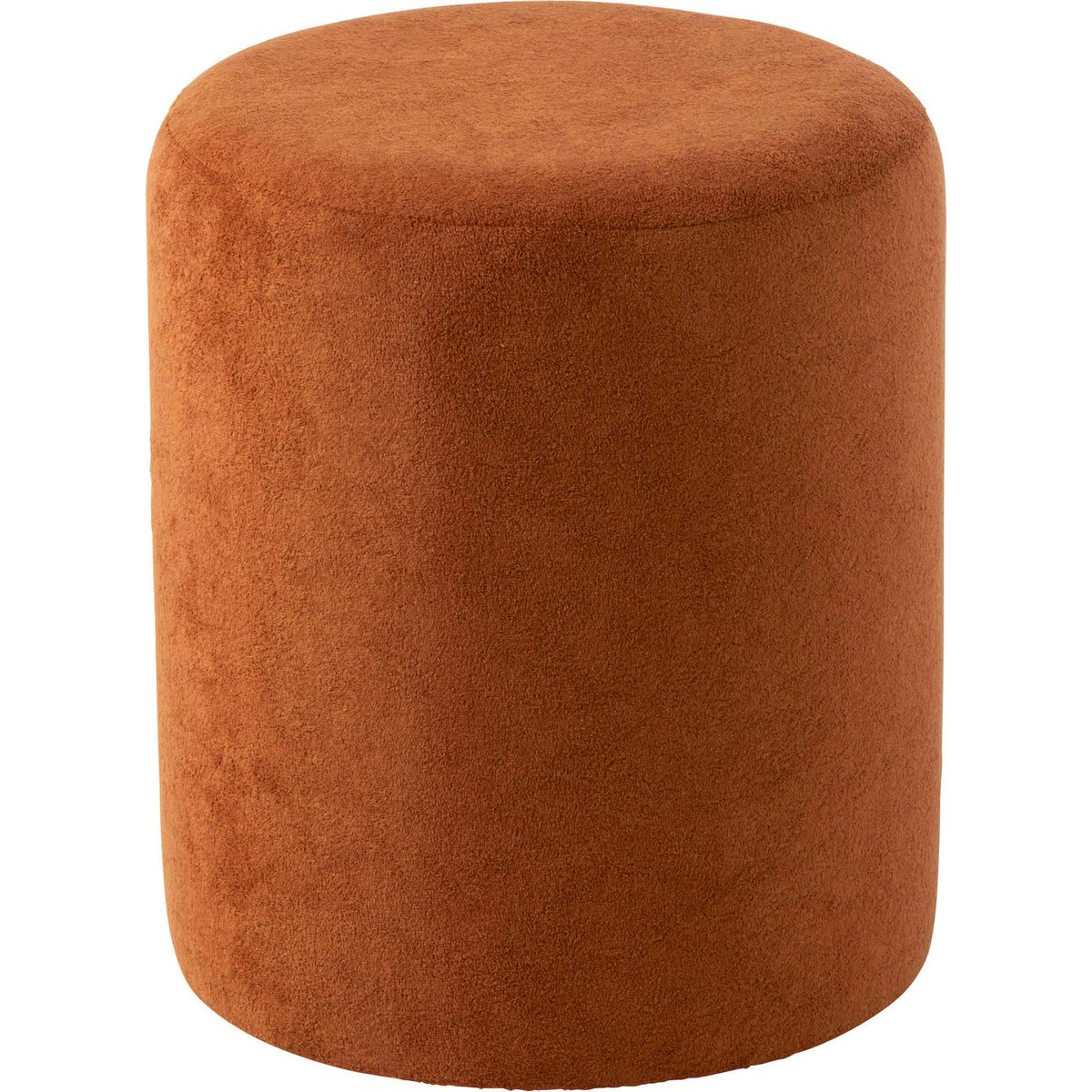 Pouf rond en tissu doux orange foncé, RECOLLECTION