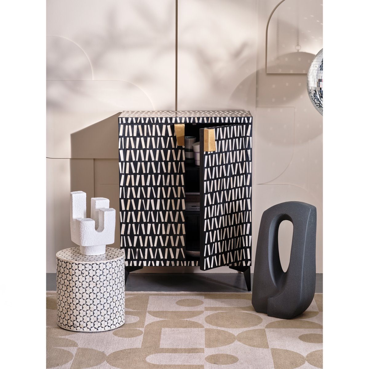 Table d'appoint en mdf NEVA noir, WOOOD