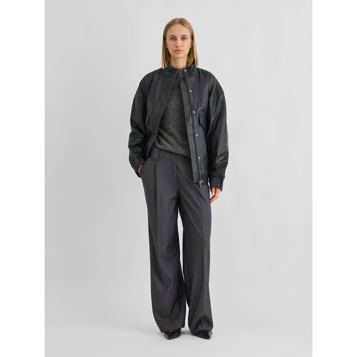 Veste En Cuir bleu - navy blazer1, ROUGE EDIT