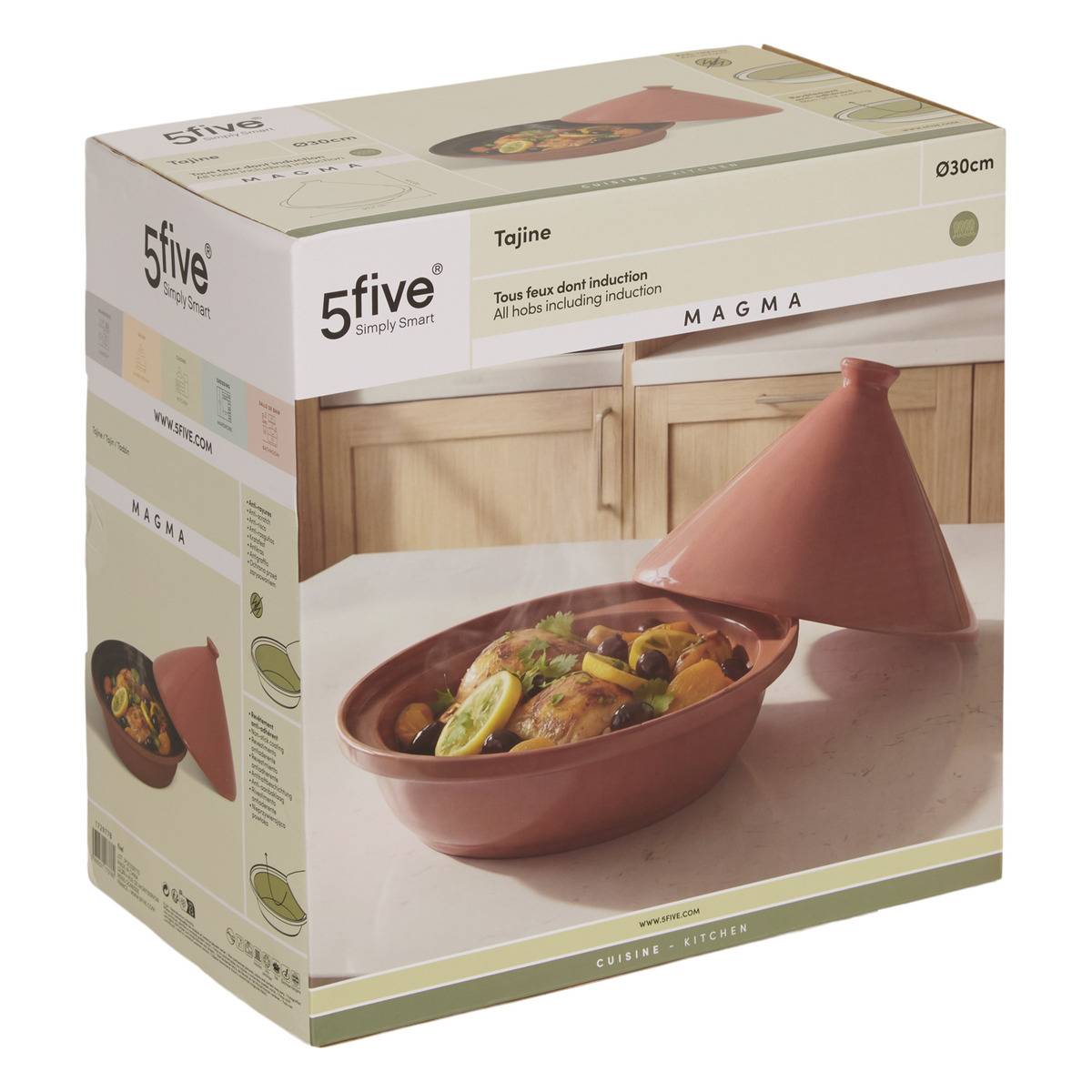 Tajine rond en grès MAGMA blanc, 5FIVE SIMPLY SMART