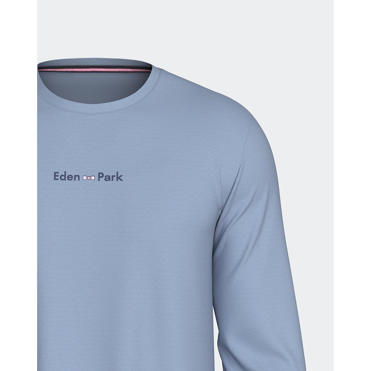 Pigiama lungo, pantaloni a tinta unita blu + marine, EDEN PARK