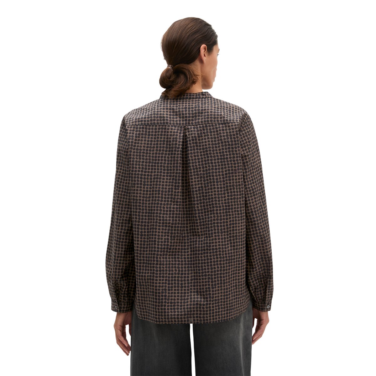 Blouse de style tunique relaxed en popeline Papertouch marron, MARC O'POLO