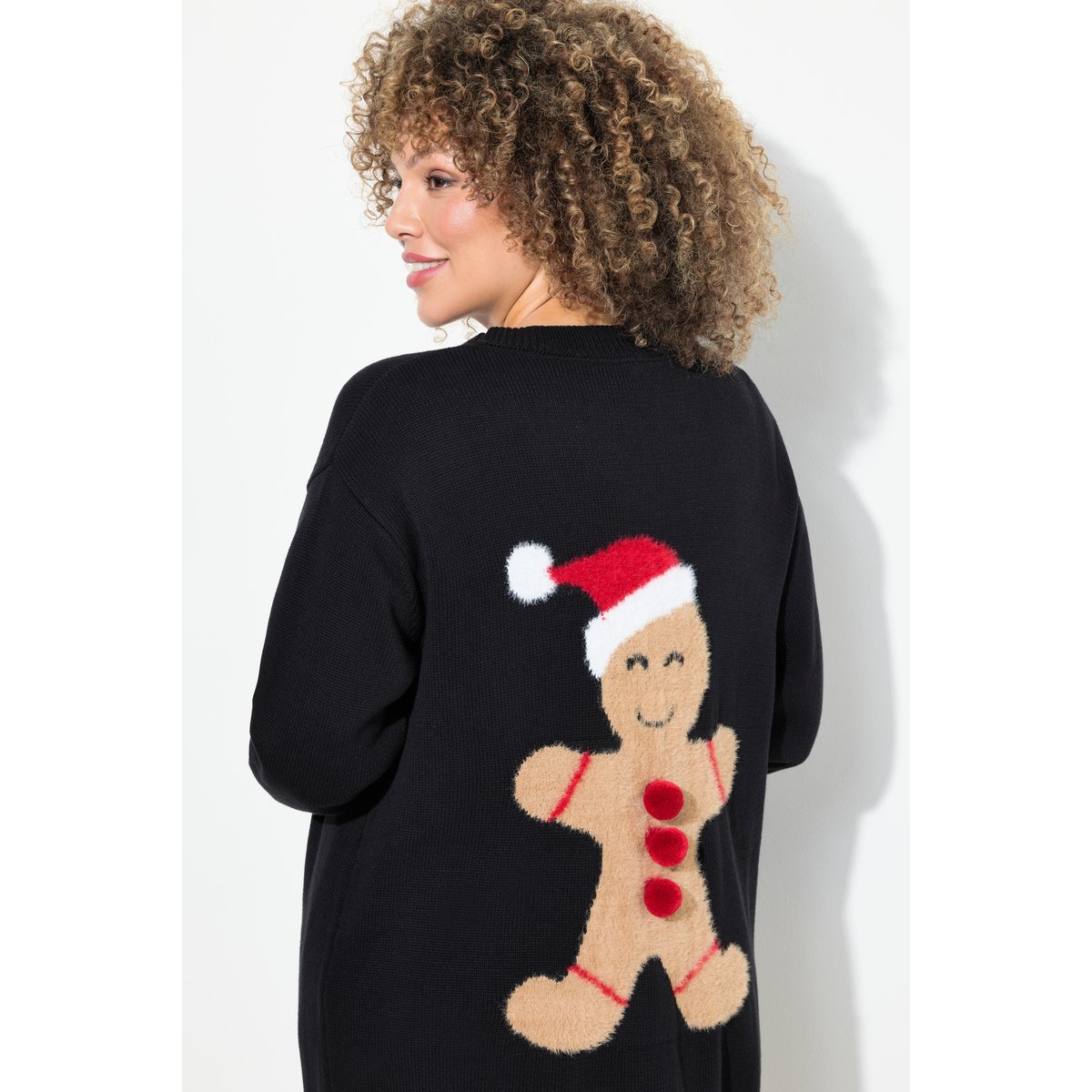 Cardigan ouvert à encolure en V noir, ULLA POPKEN
