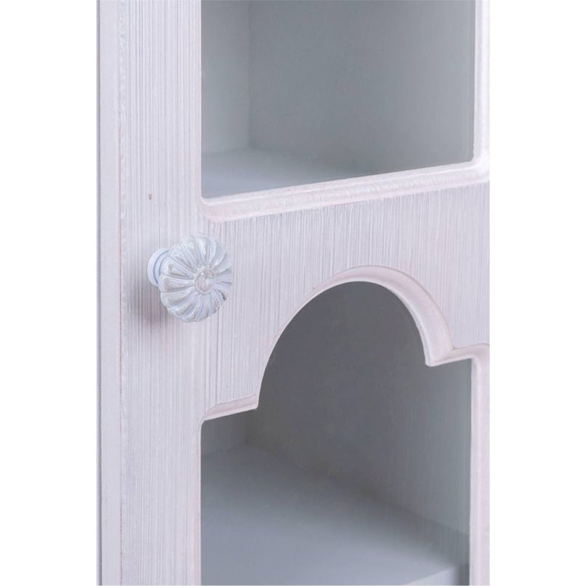 Armoire vitrée rectangulaire en bois blanc effet bois clair, RECOLLECTION
