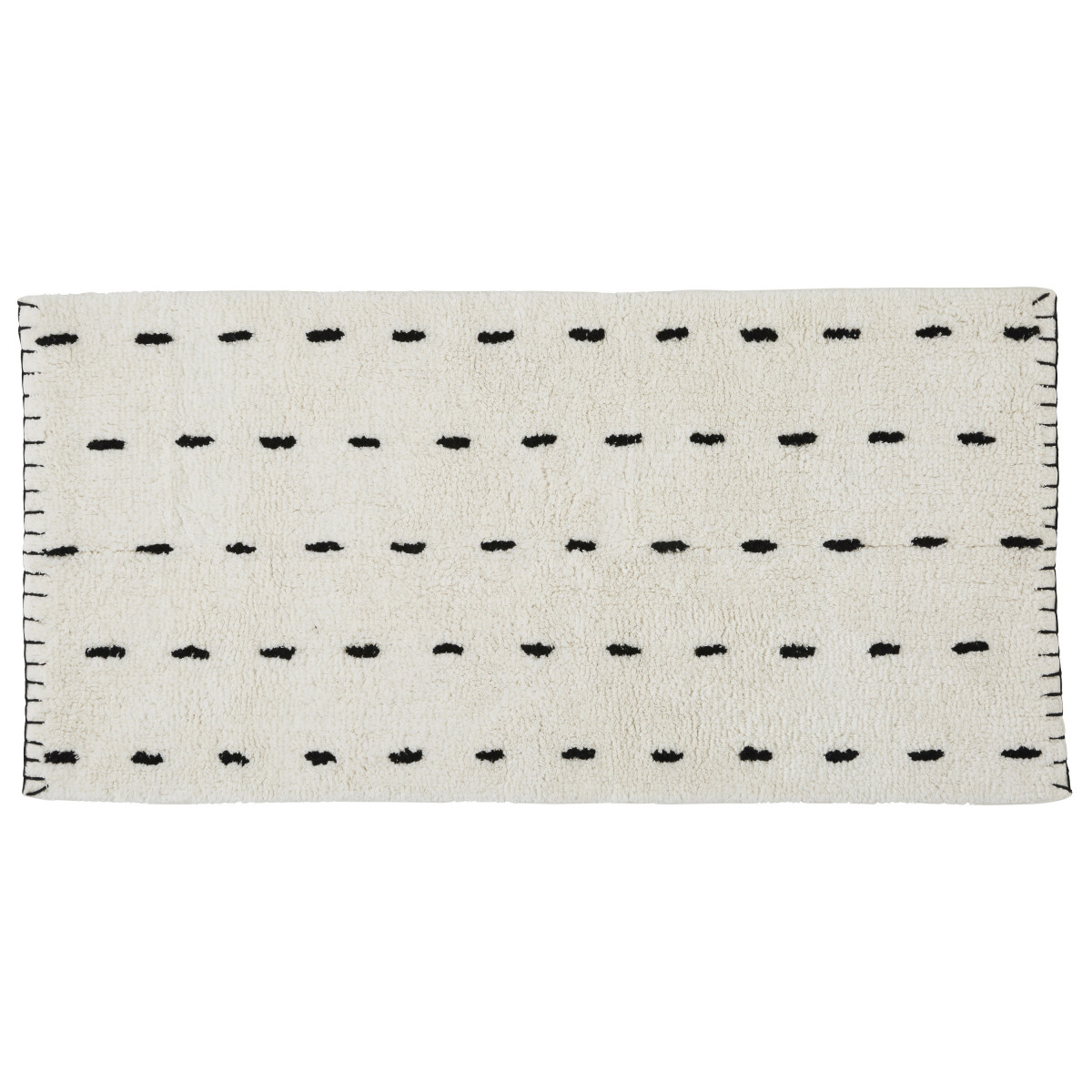 Tapis déco en coton tufté point de cheval AMARA ivoire, GUY LEVASSEUR