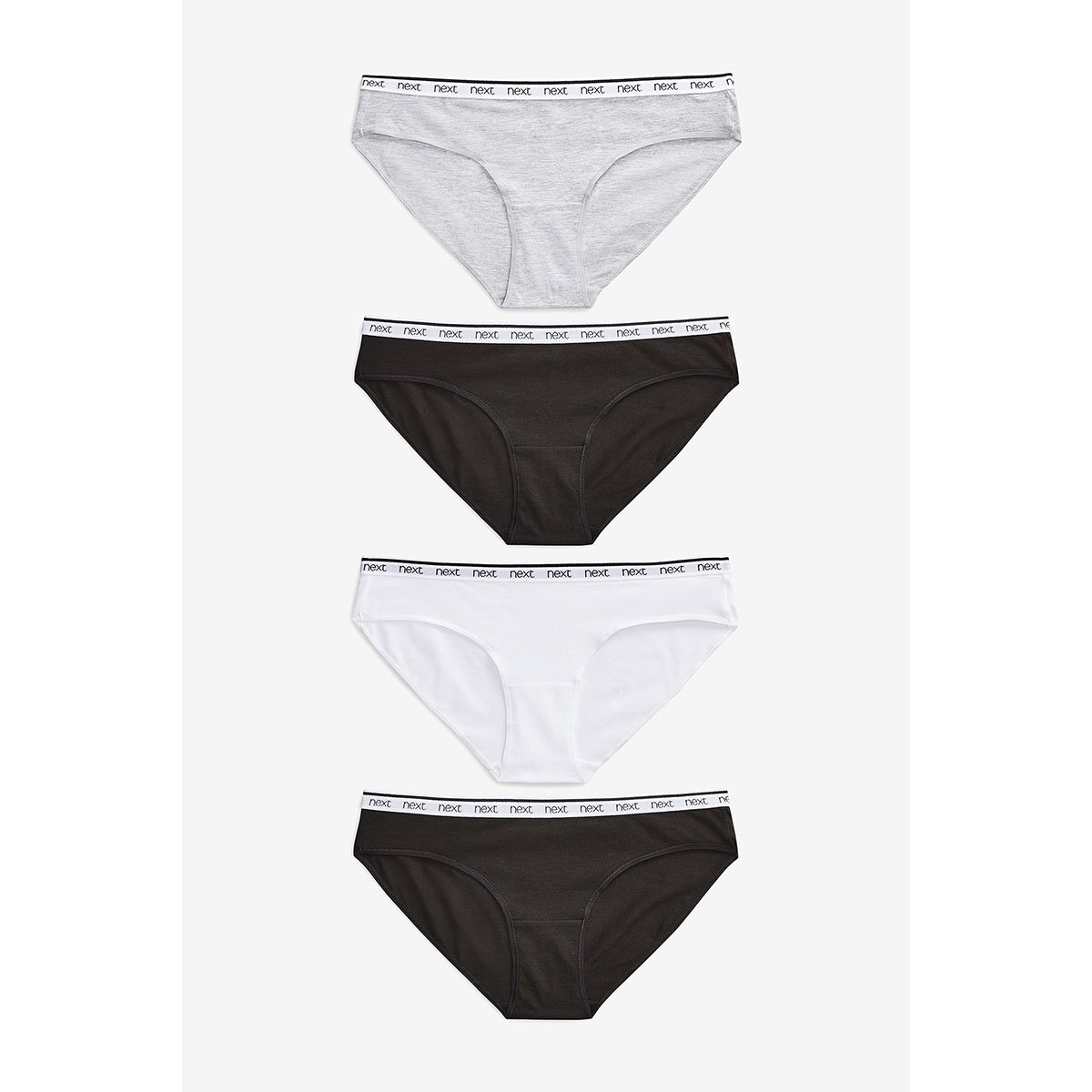Culottes en coton avec logo, lot de 4 monochrome, NEXT