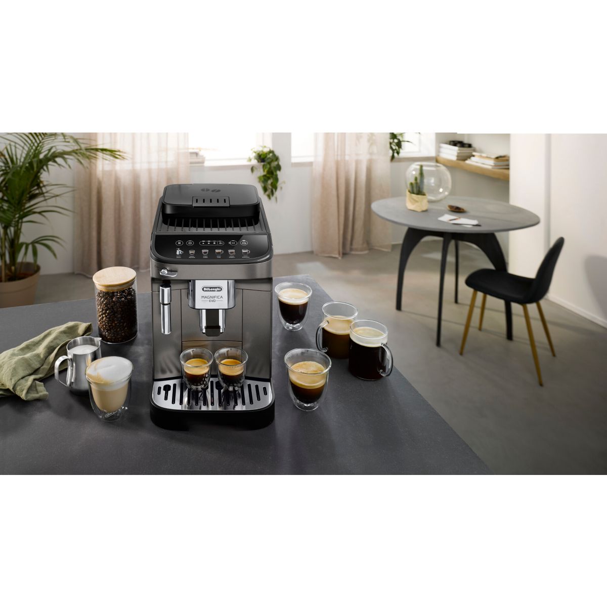 Expresso Broyeur Magnifica Evo FEB2942.TB titanium titanuim / noir, DELONGHI