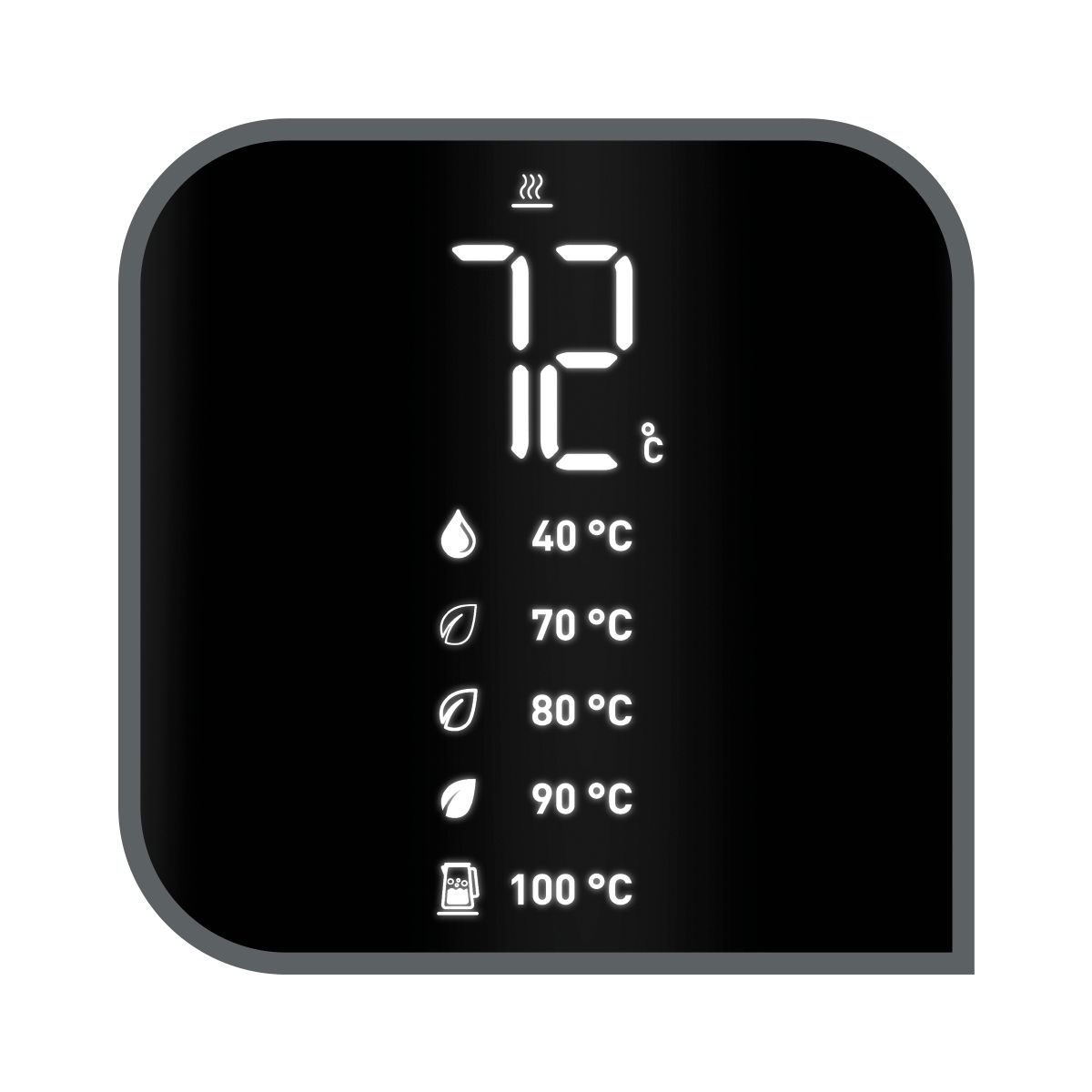 Bouilloire à température réglable KO854830 Smart'n light 1L noir, TEFAL