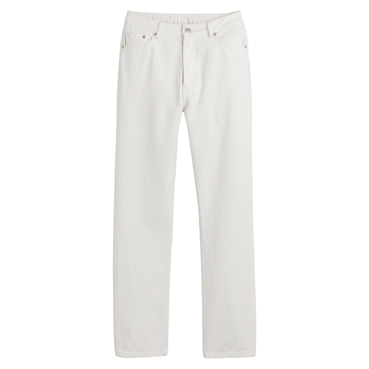 Regular jeans, recht, hoge taille wit, LA REDOUTE COLLECTIONS