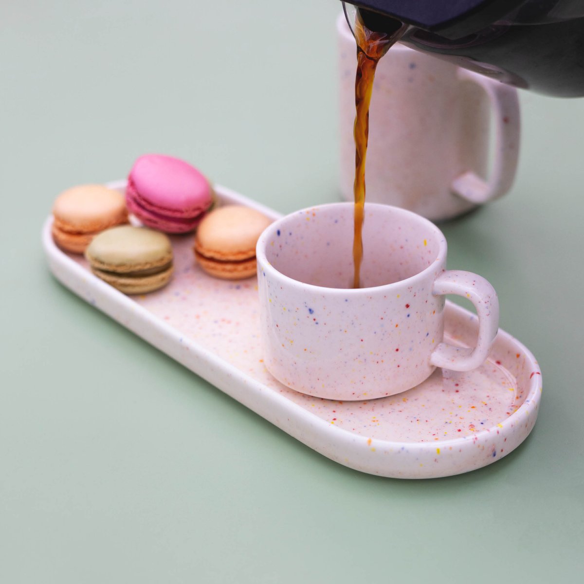 Lot de 4 tasses FIKA beige, ONA
