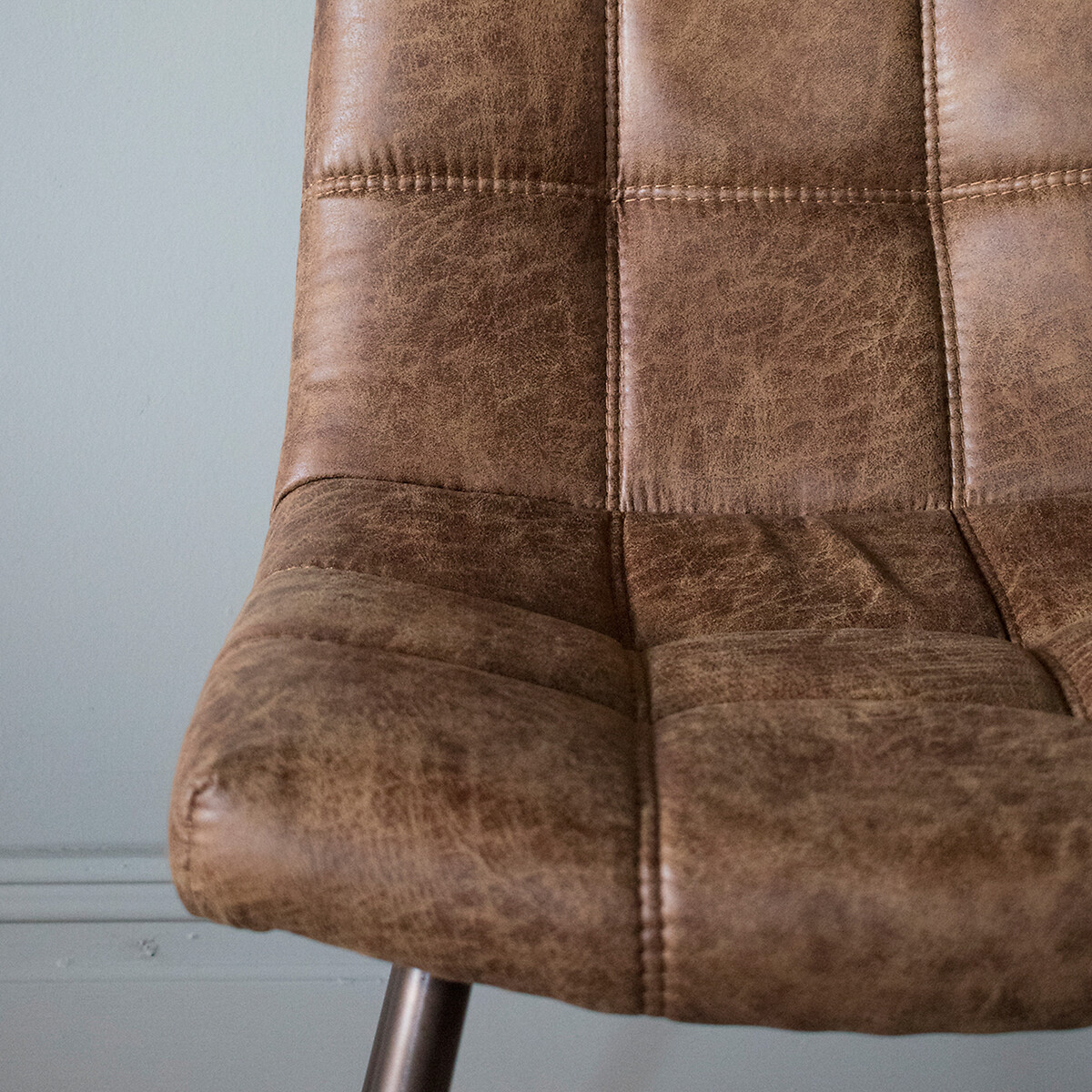 Edwin Quilted Faux Leather Dining Chairs (Set of 2) brown              , SO'HOME