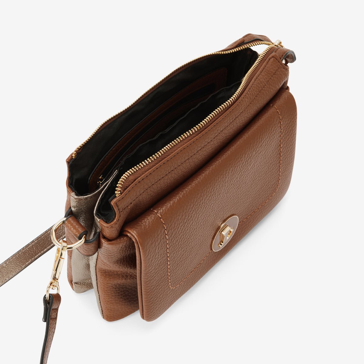 Sac multi-poches  Rosabelle cognac,doré, LOLLIPOPS