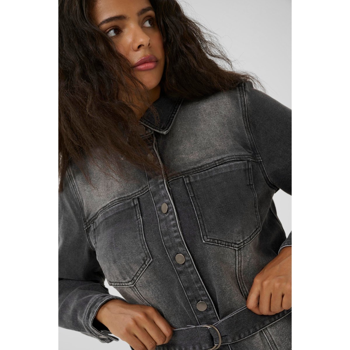 Robe en jean gris medium grey denim, KAFFE CURVE