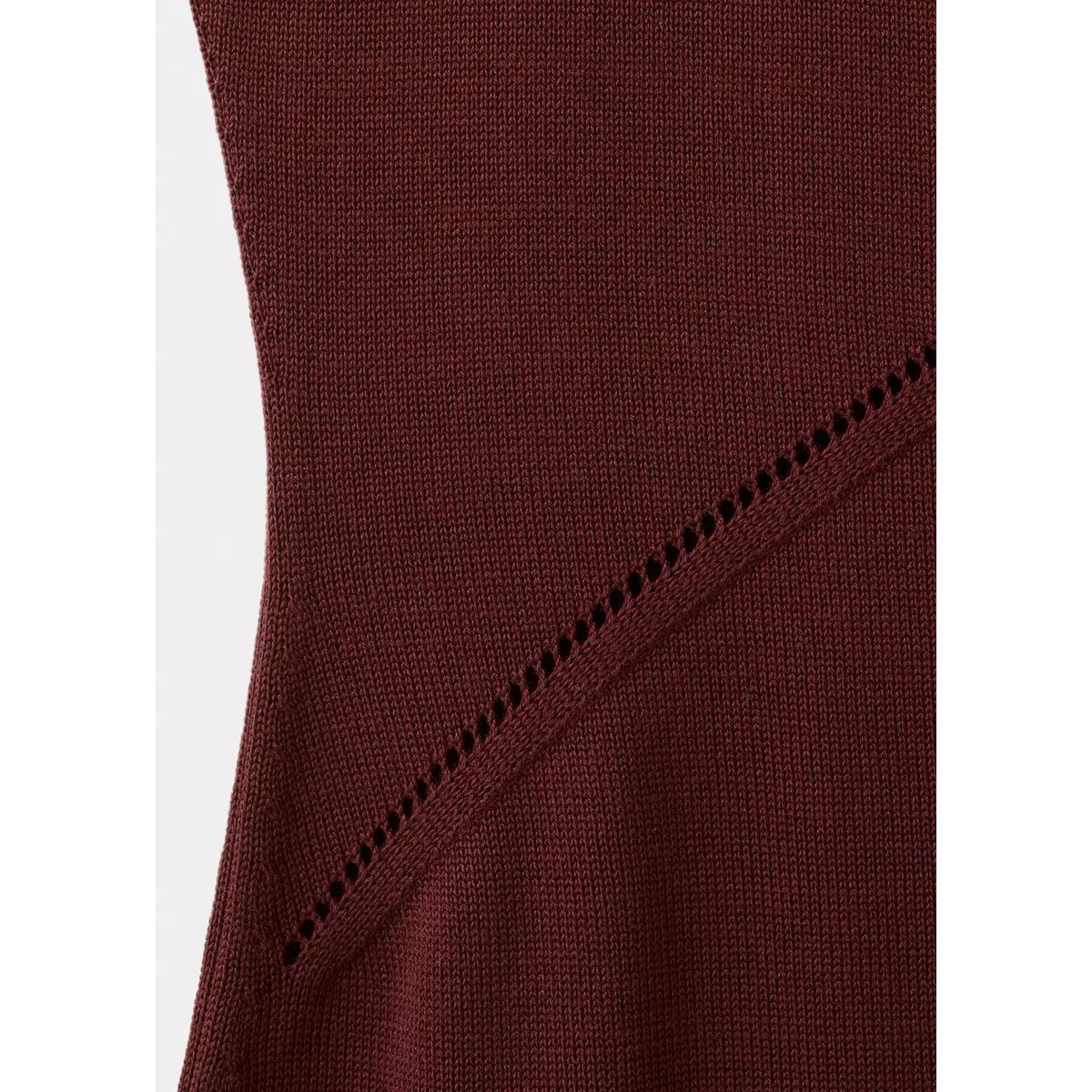 Robe midi maille lie de vin, MANGO