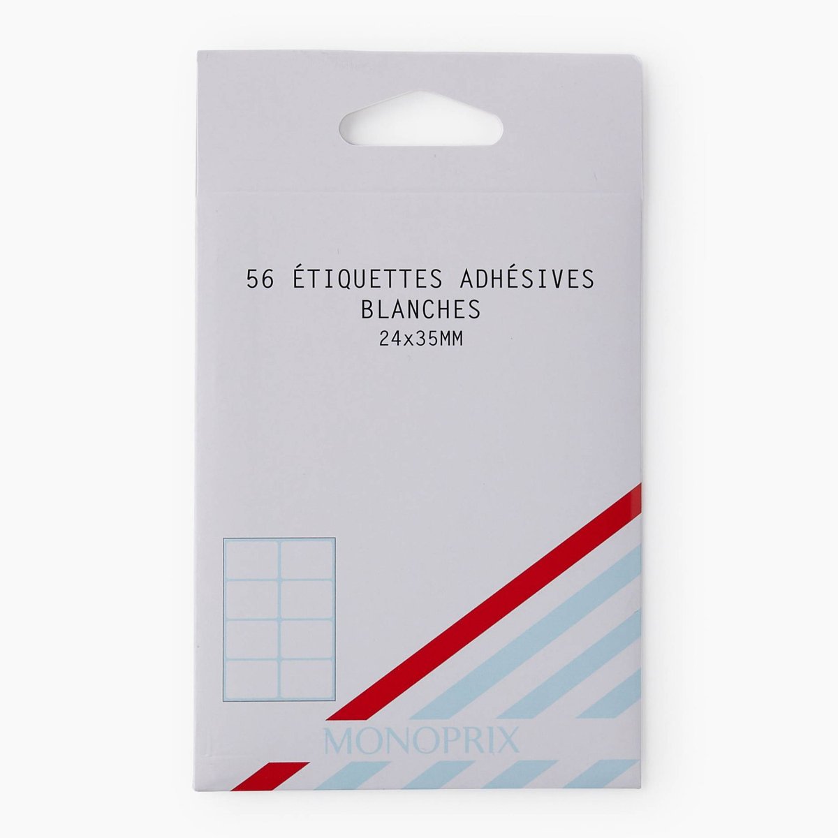 56 ETIQUETTES BLANCHES couleur unique, MONOPRIX