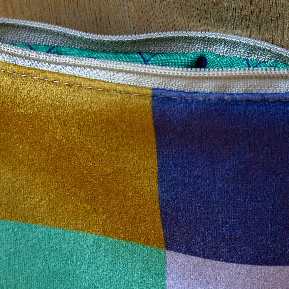 Porte-monnaie velours CARO marron, VENT DE BOHÈME