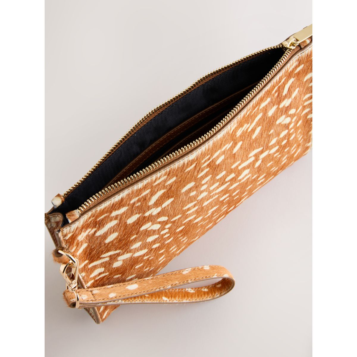 Pochette en cuir à imprimé cerf animal, NEXT