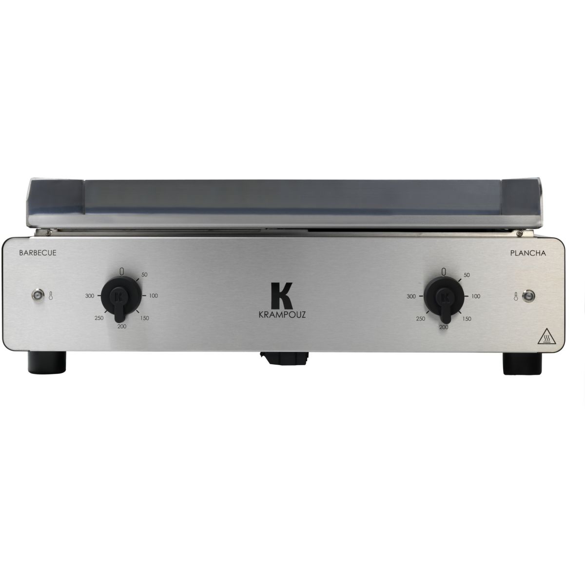 Plancha électrique GECIO2OA00 GECIO2OA00 inox zones barbecue/plancha 2 brûleurs à poser, 70x40 cm argent, KRAMPOUZ