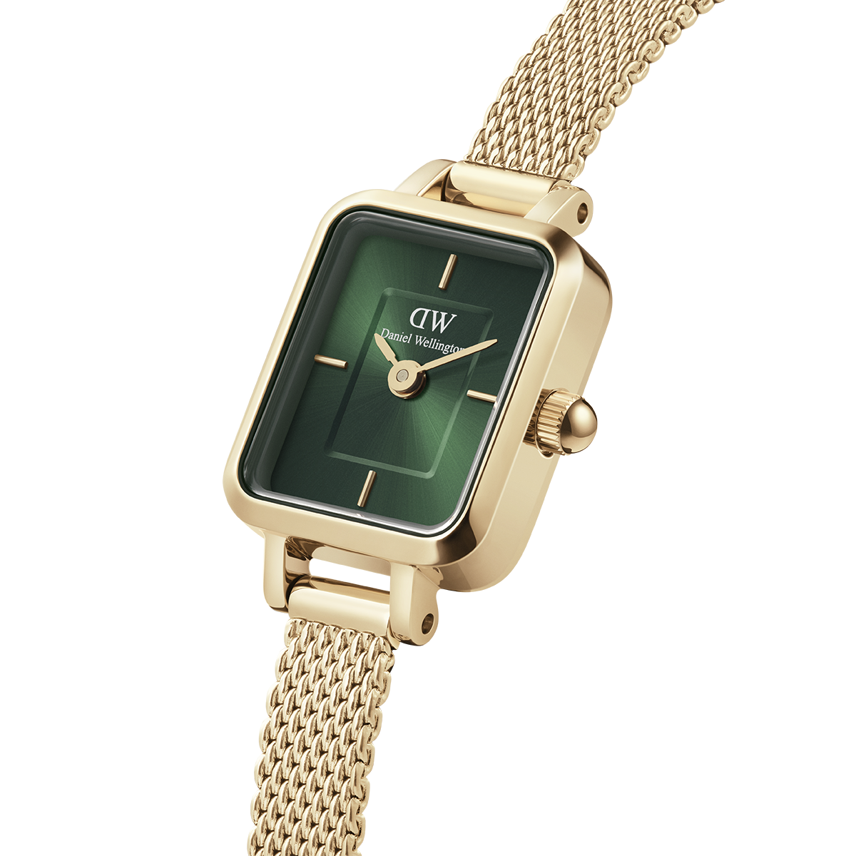 Montre Analogique QUADRO MINI doré vert doré, DANIEL WELLINGTON
