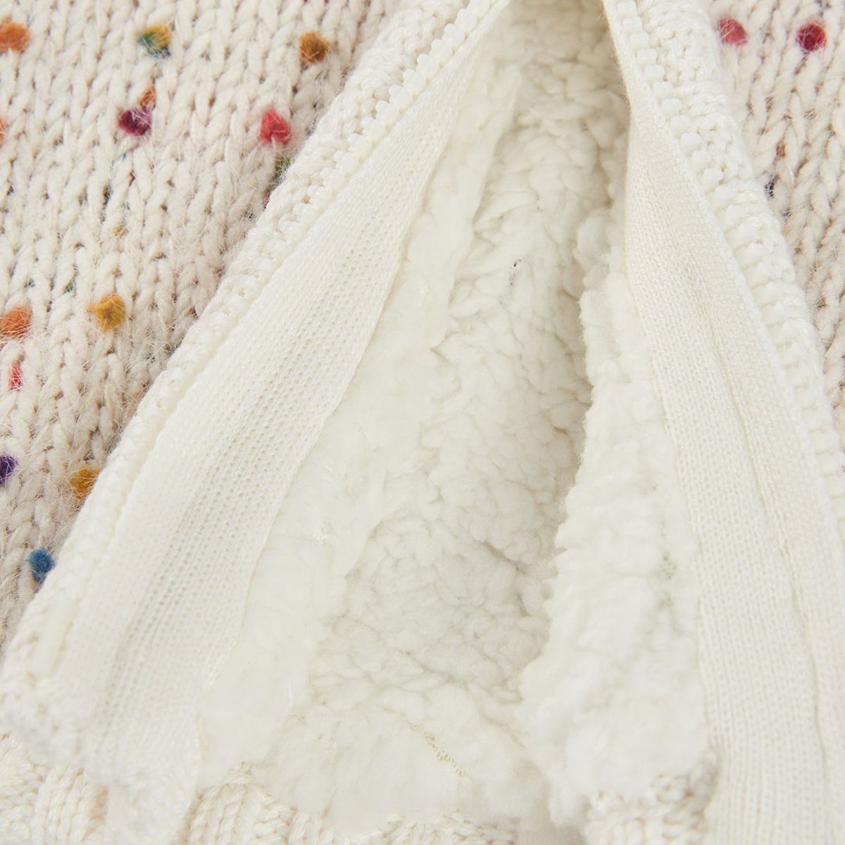 Veste bébé fille en maille avec points blanc, BOBOLI