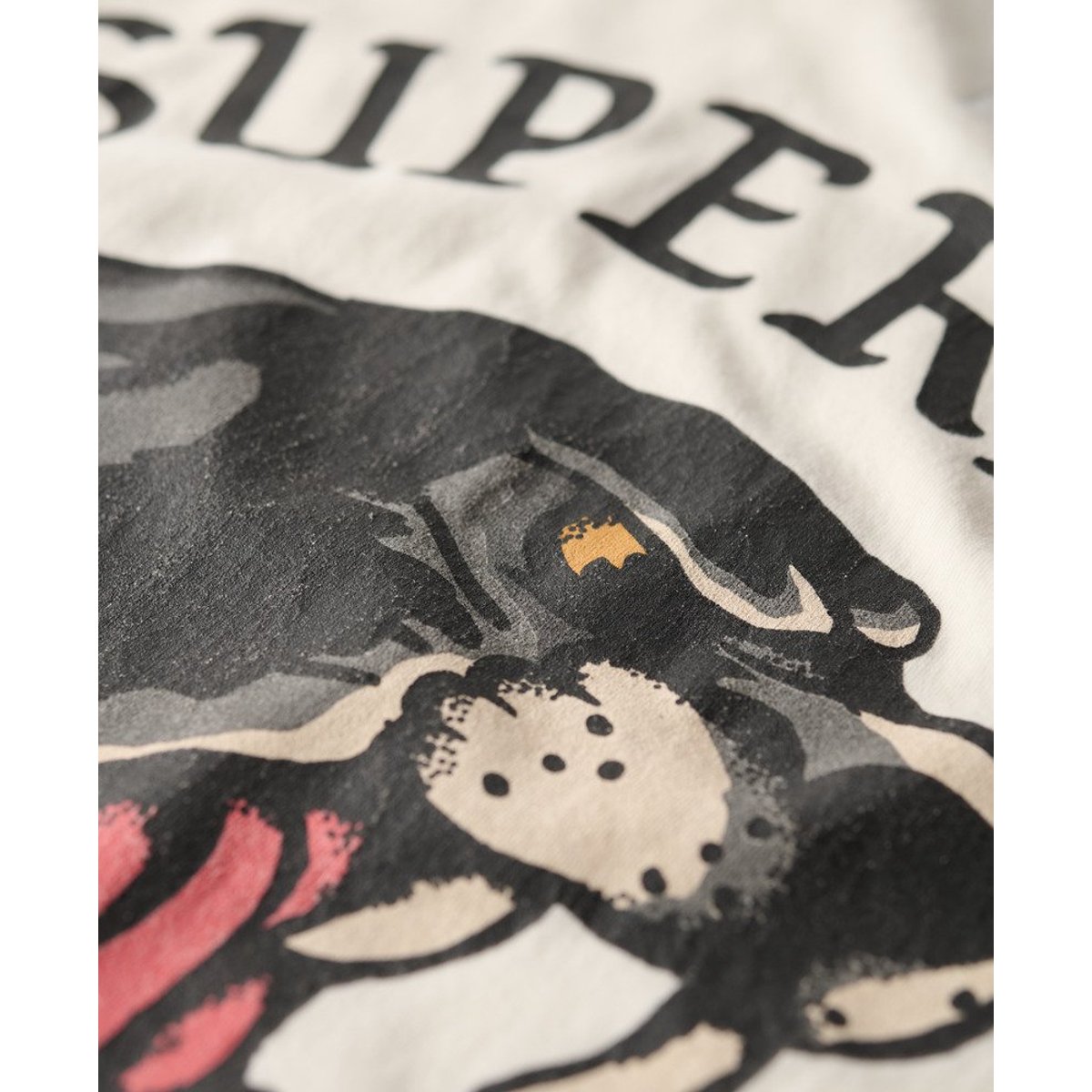 T-shirt ample à motif tatouage dans le dos blanc hivernal, SUPERDRY