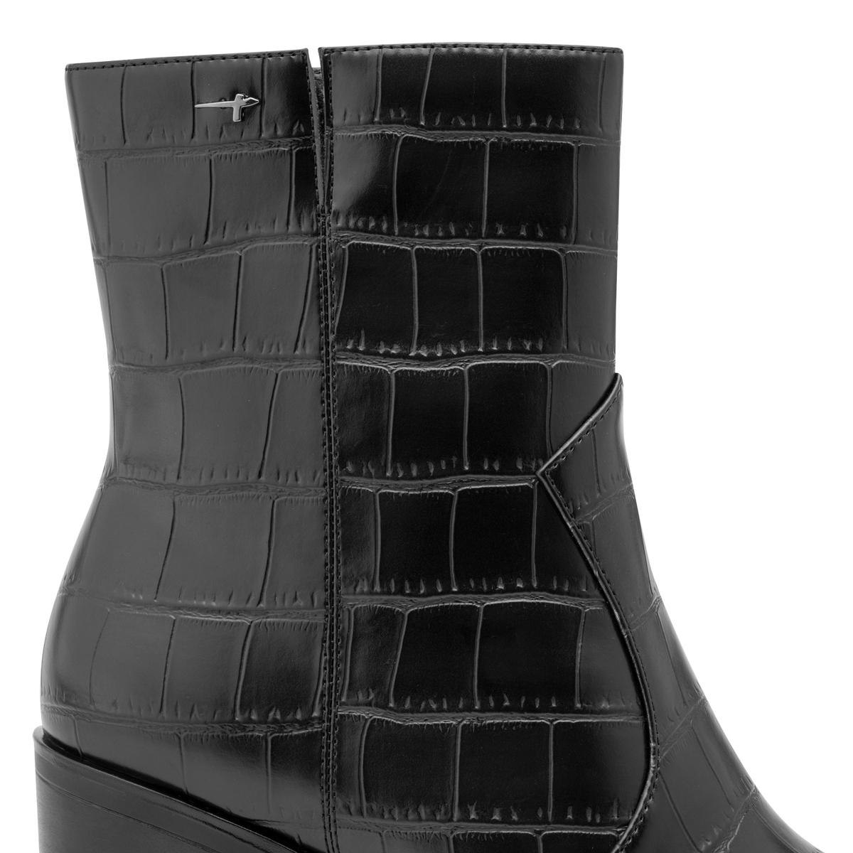 Bottine pointu noir croco, TAMARIS
