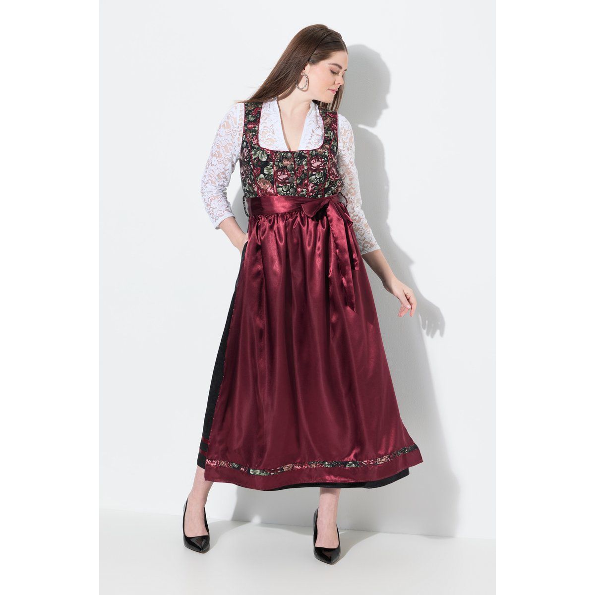 Dirndl sans manches rouge vin, ULLA POPKEN