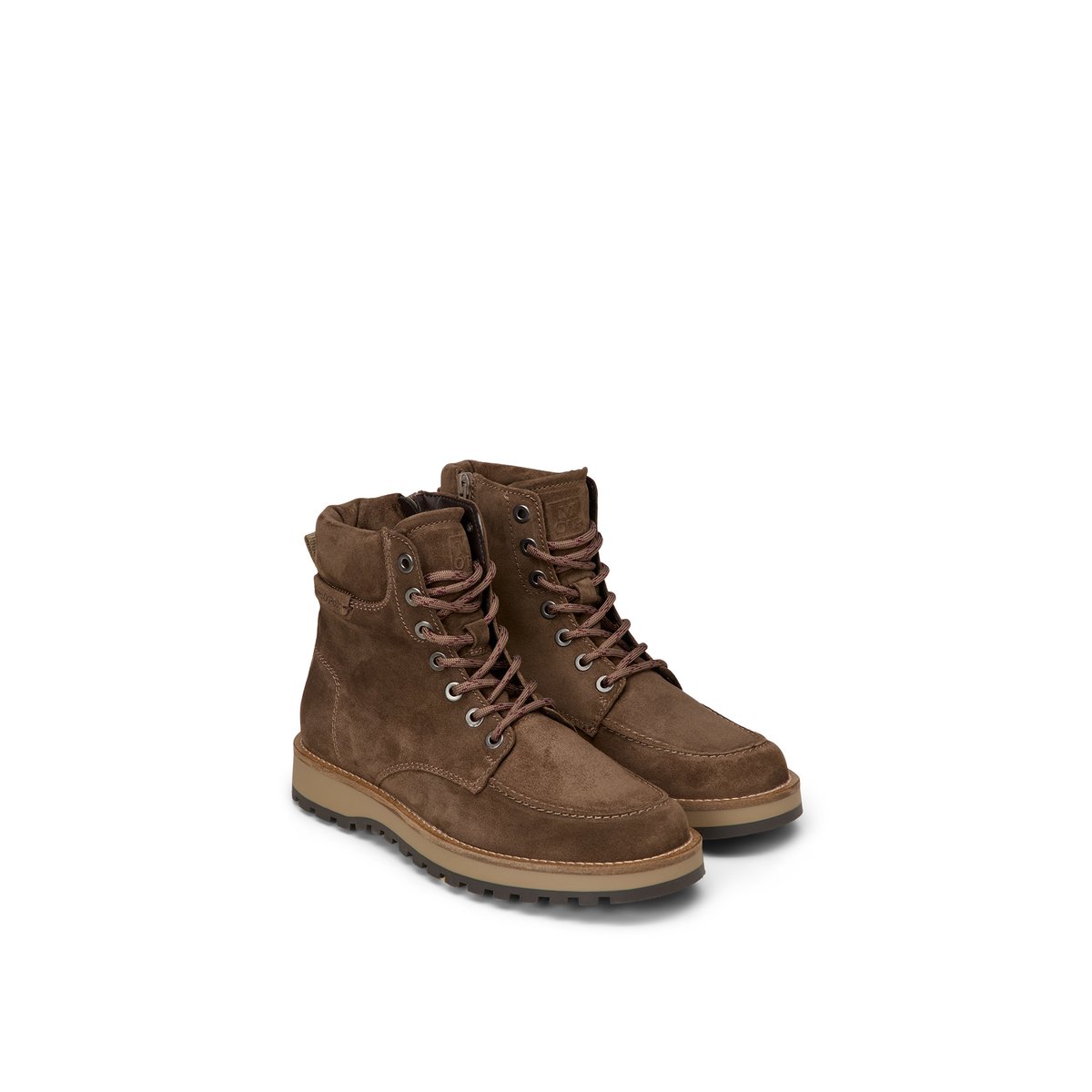 Bottes à lacets, modèle Jack avec fermeture éclair intérieure taupe, MARC O'POLO