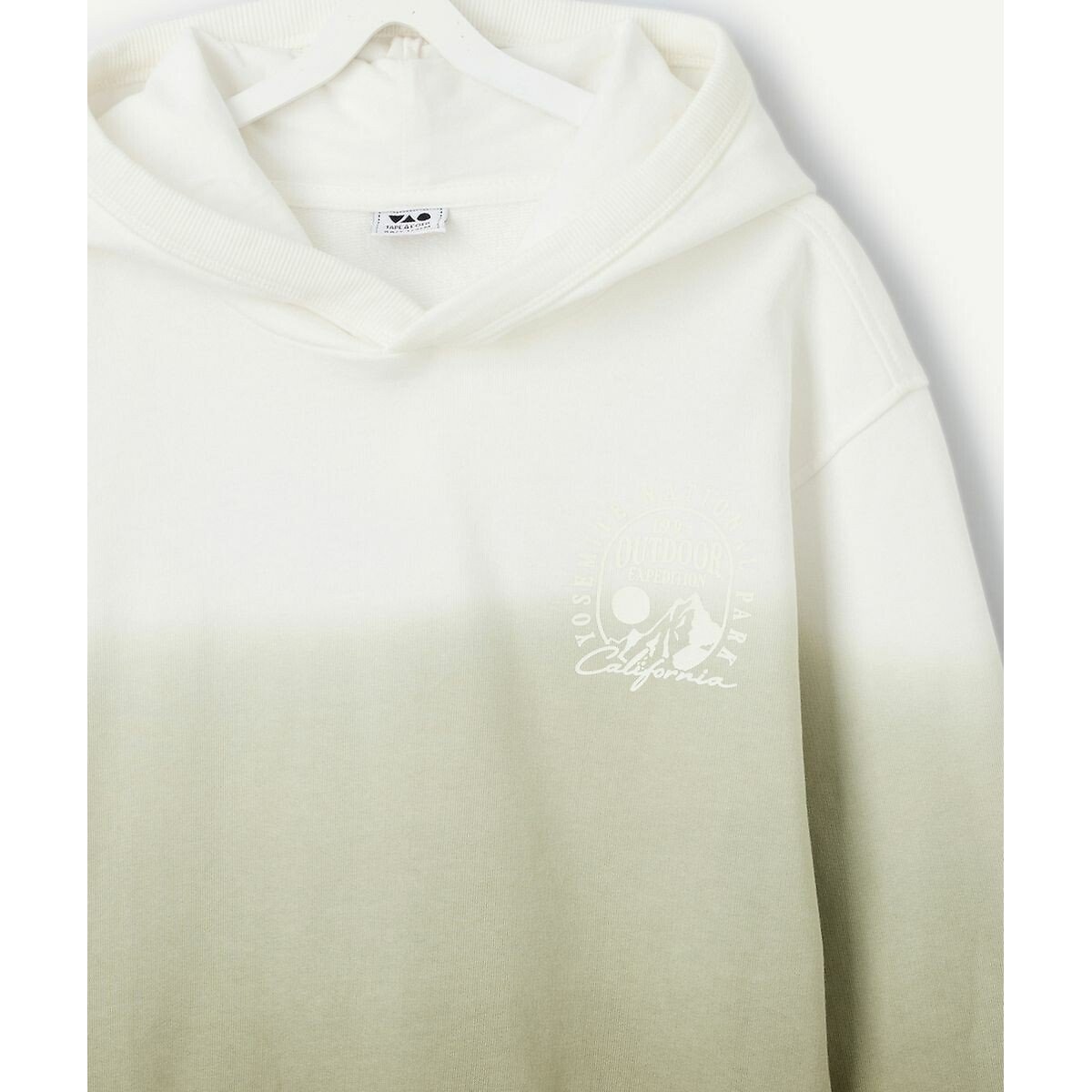 Tie Dye Hoodie in Organic Cotton white/green, TAPE A L'OEIL