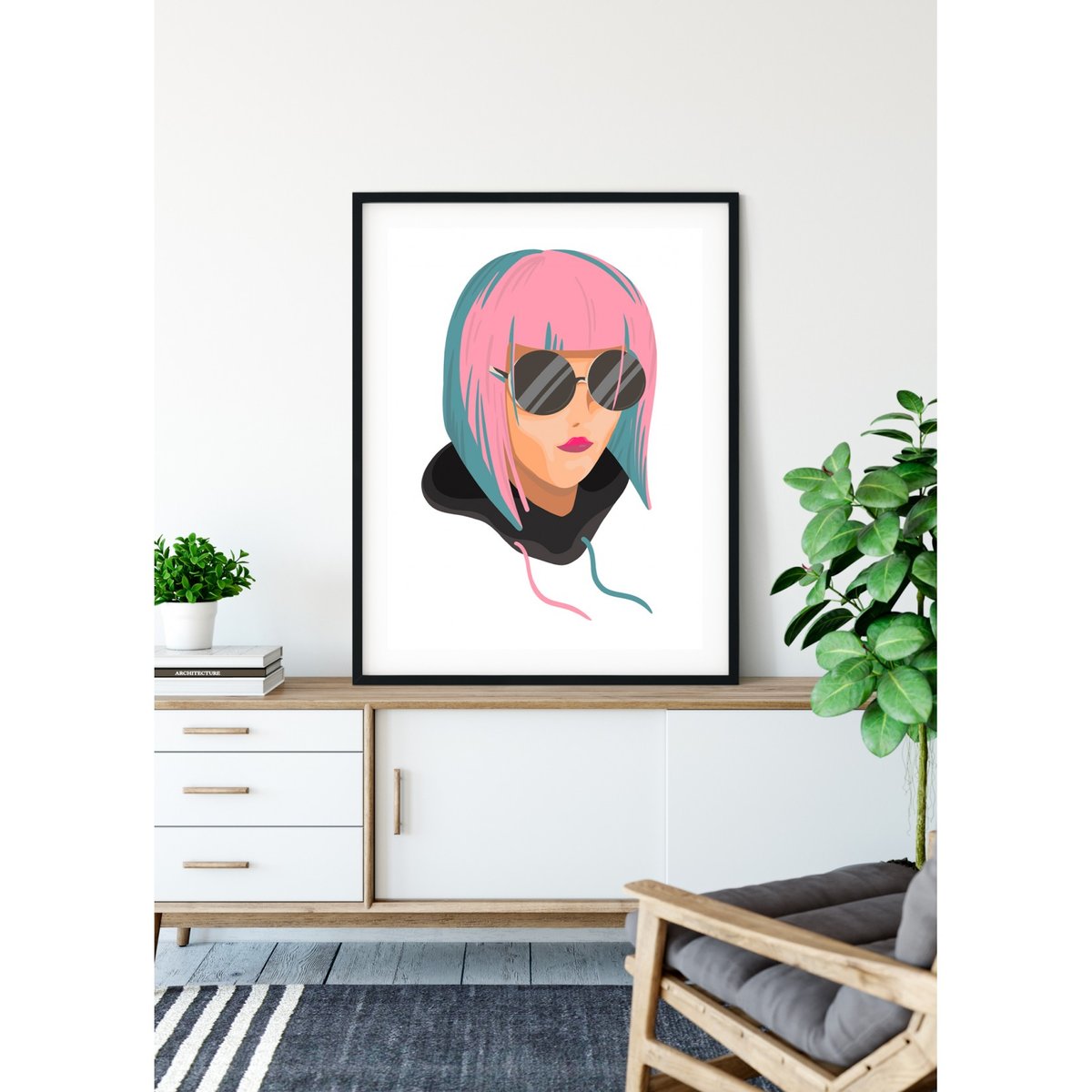 Affiche Girl Pop blanc, L'AFFICHERIE