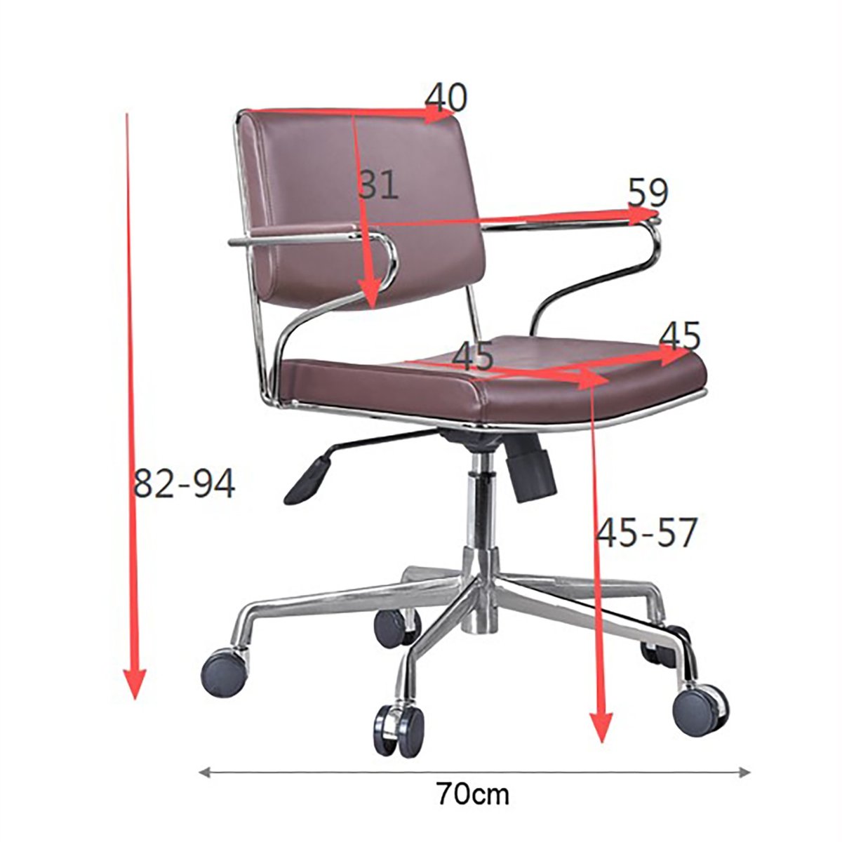 Chaise de bureau pivotante en simili, DOTTORE noir, KARE DESIGN