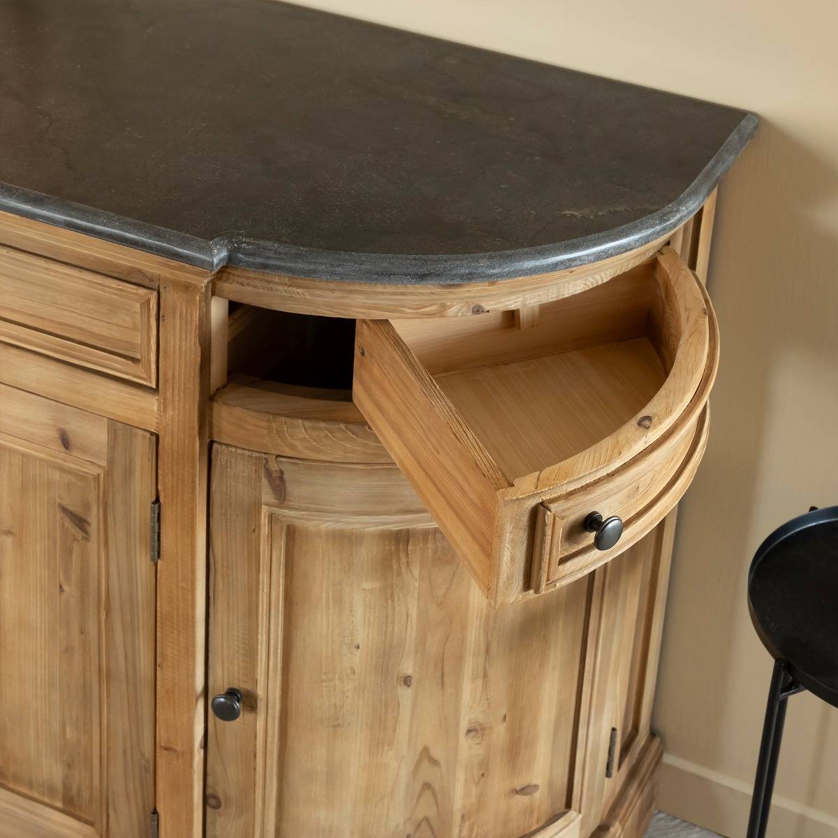 Buffet en bois massif GARANCE bois foncé, MADE IN MEUBLES
