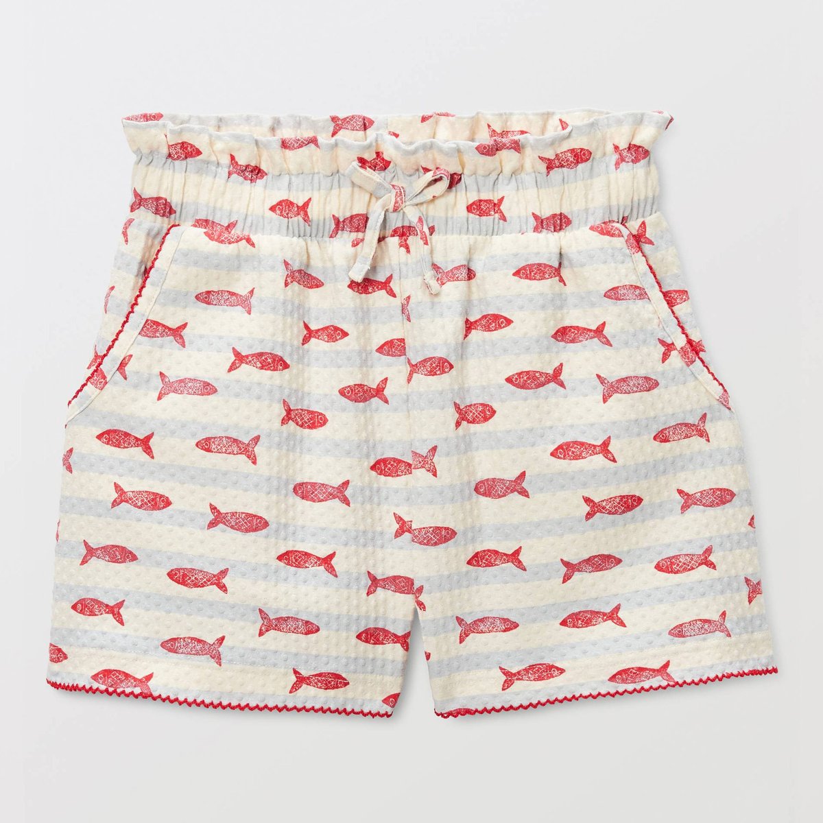 Short en jersey imprimé sardines celeste, MONOPRIX