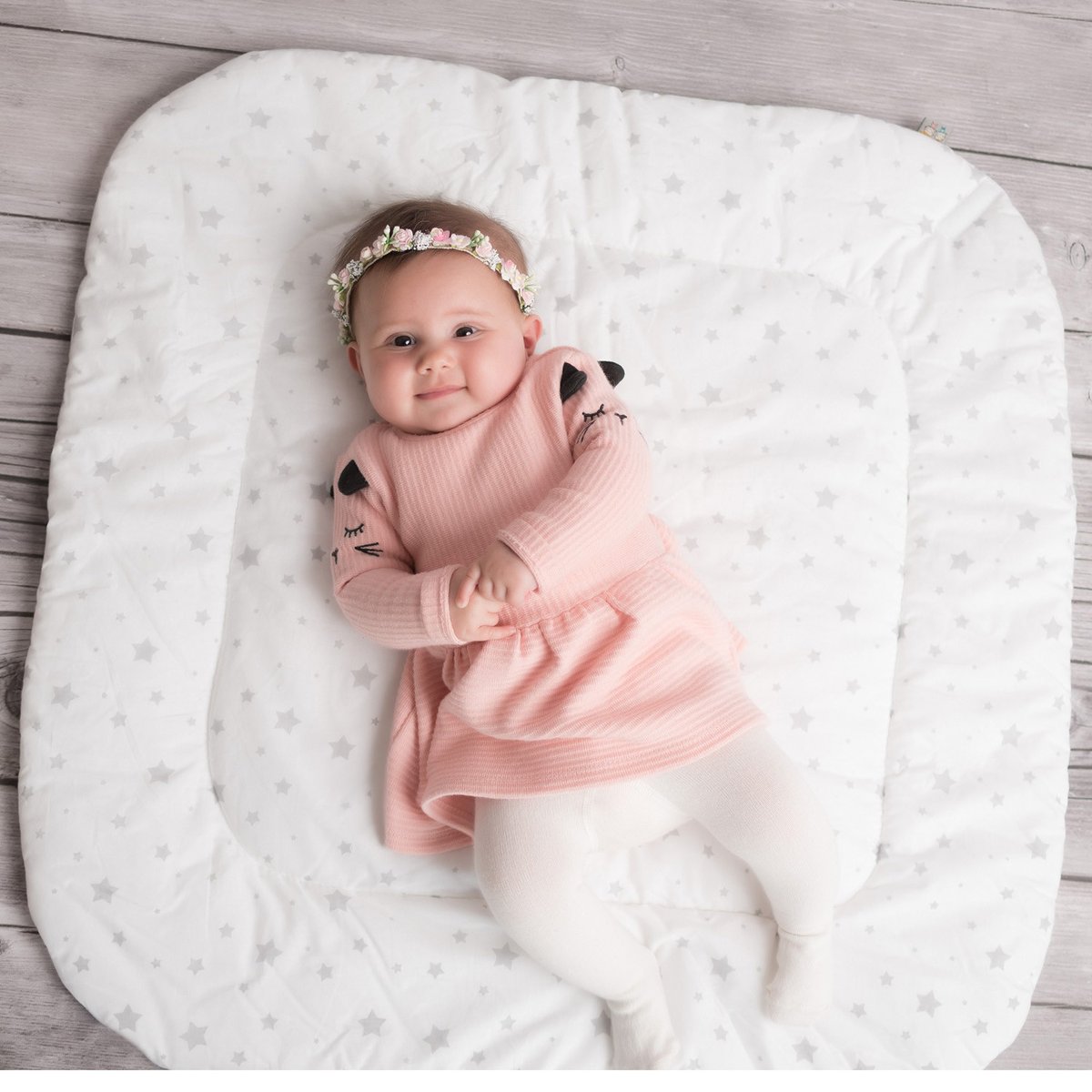 Gigoteuse d'emmaillotage en coton STELLA blanc, SEVIRA KIDS