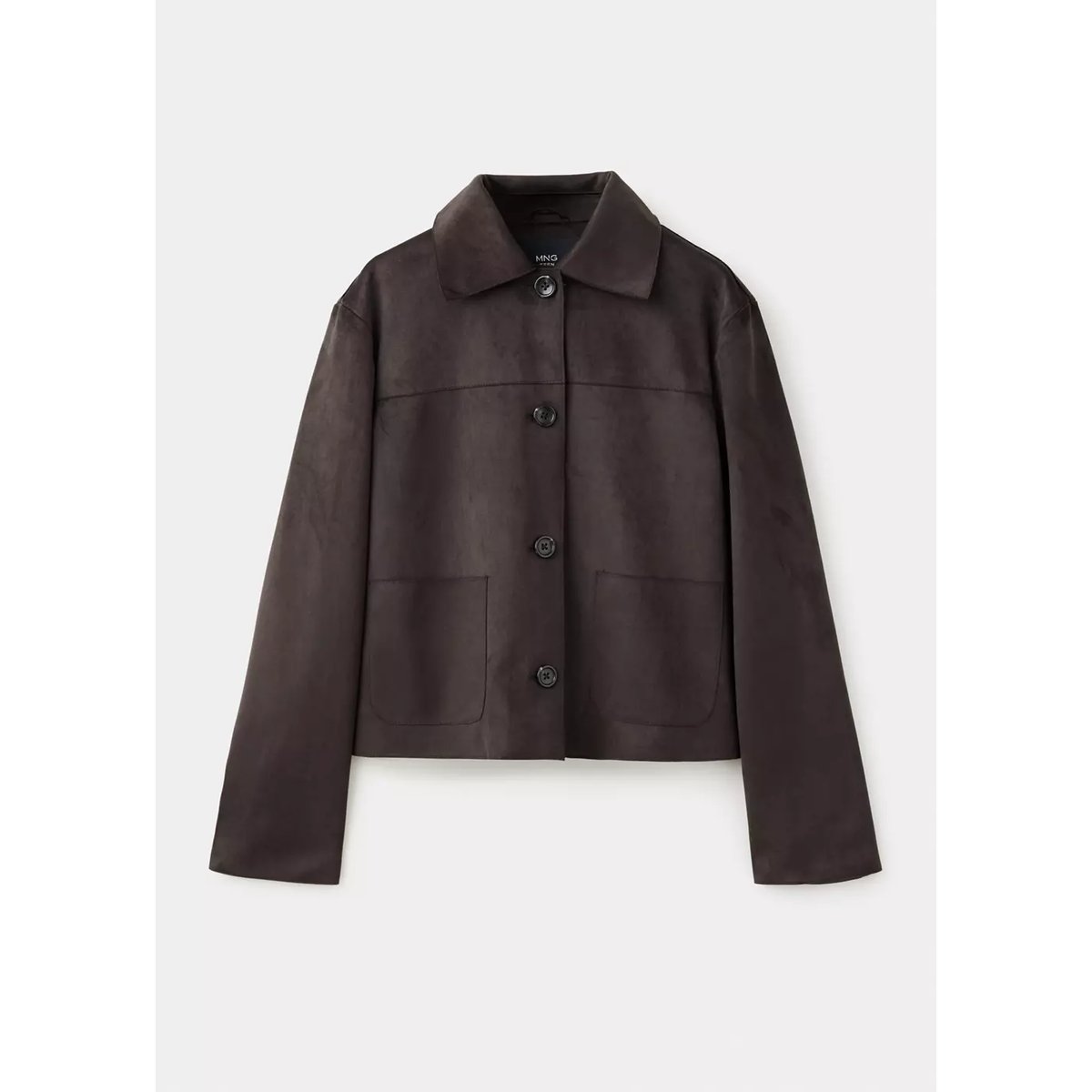 Veste col chemise à boutons chocolat, MANGO TEEN
