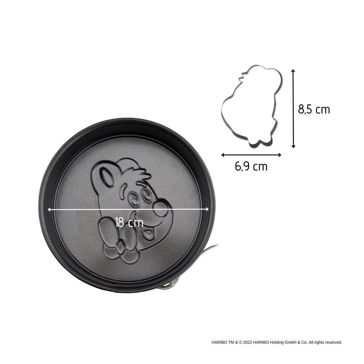 Set pâtisserie mini moule à manqué et emporte-pièce motif ourson, 2 bols et 1 spatule noir, ZENKER