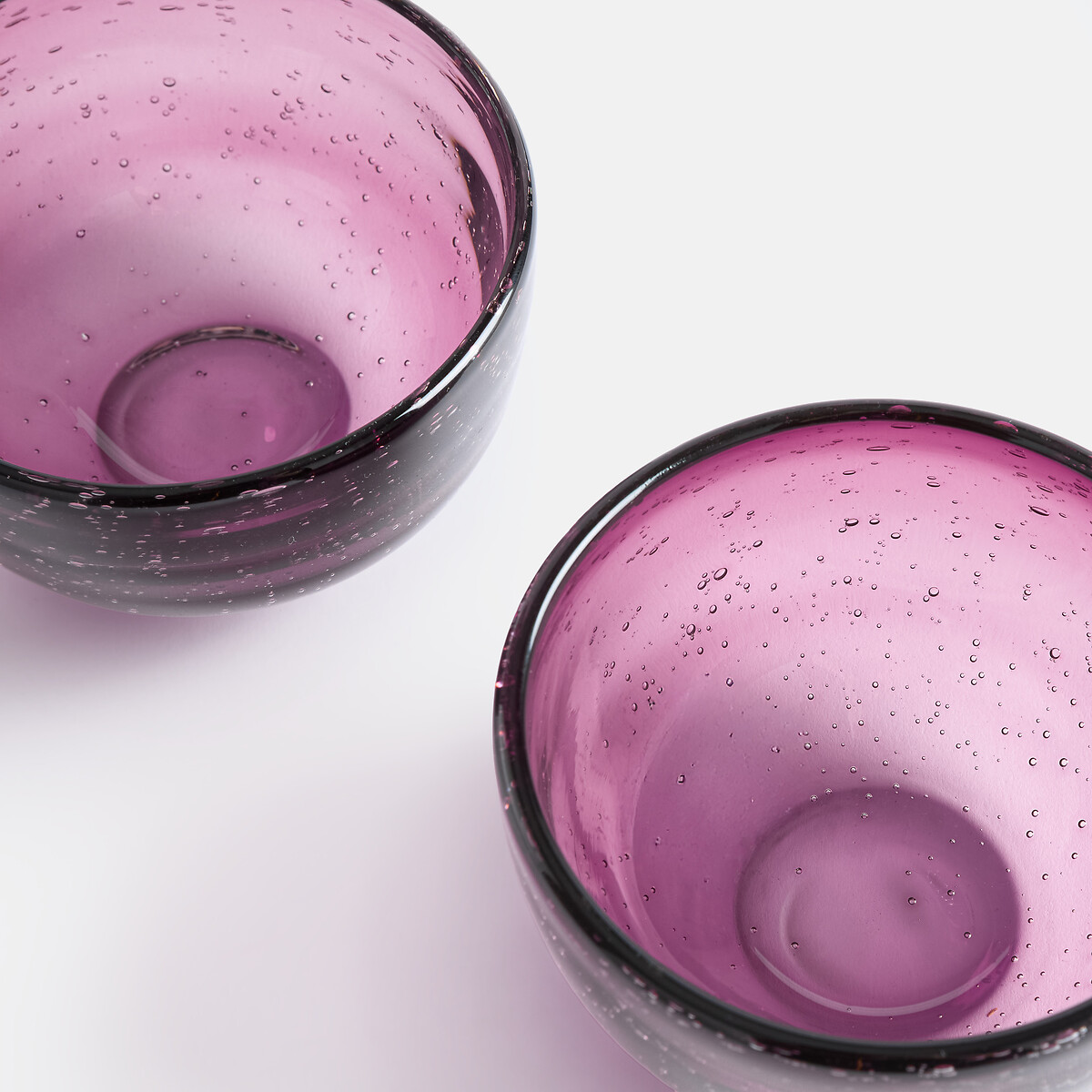 Lot de 4 bols, en verre bullé coloré, FARAJI ambre/bordeaux, LA REDOUTE INTERIEURS